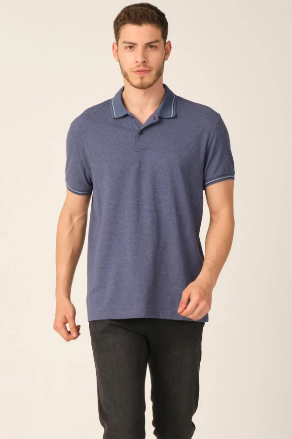 Alexandergardı Lacivert Regular Fit Polo Yaka T-shirt e21-8102