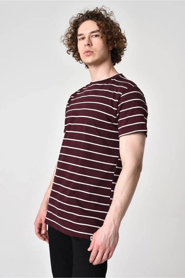 Çizgili Oversize Fit T-shirt (e22-71906) - 3