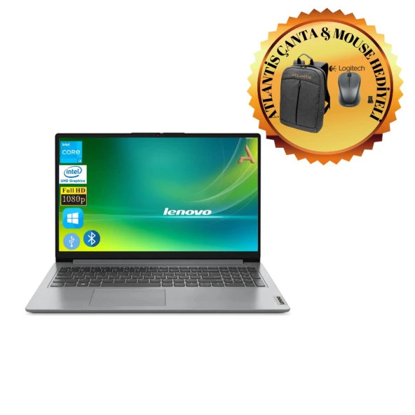 Lenovo IdeaPad 1 Intel Celeron N4020 4gb 256 gb M.2 SSD  82V700A9TXATL9 W 11H 15.6" Notebook +çanta+mouse