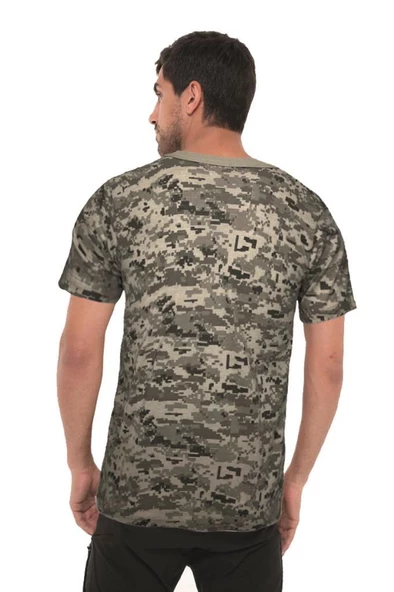Single Sword Kamuflaj Desen Kısa Kollu Bisiklet Yaka Tişört&Fanila - 9