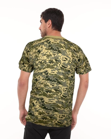 Single Sword Kamuflaj Desen Kısa Kollu Bisiklet Yaka Tişört&Fanila - 11