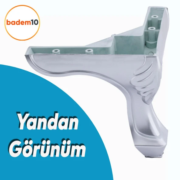 Mobilya Oturma Grubu Kanepe Sehpa TV Ünitesi Çekyat Koltuk Ayağı Baza Ayak 14 cm Krom - 3