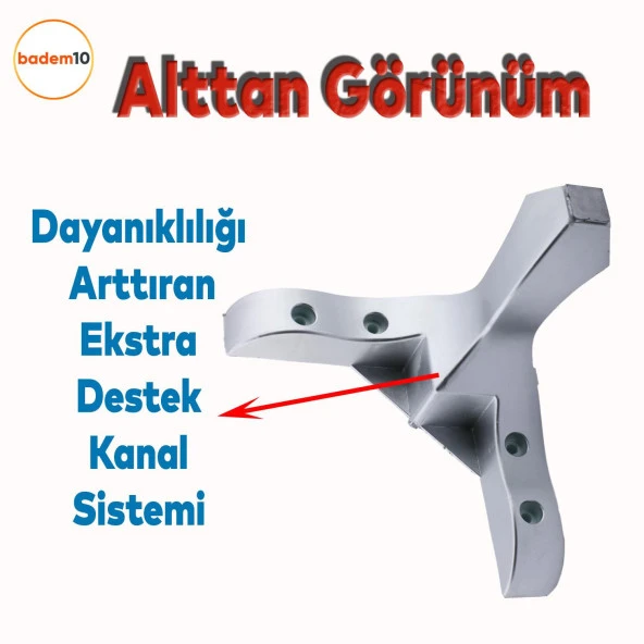 Mobilya Oturma Grubu Kanepe Sehpa TV Ünitesi Çekyat Koltuk Ayağı Baza Ayak 14 cm Krom - 4