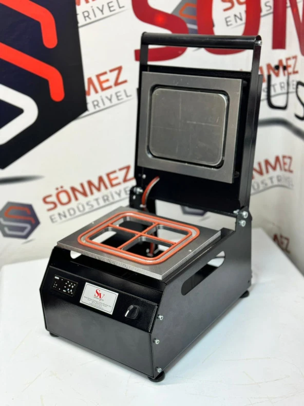 Sönmez Manuel Kase Kapatma 4 Gözlu Tabak Kapatma Makinesi Black