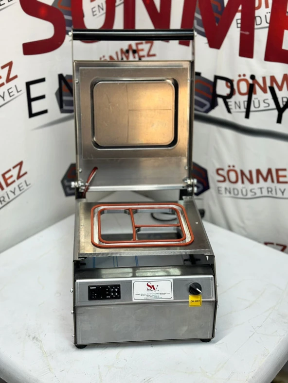 Sönmez Vakum 2 Bölmeli Paslanmaz Manuel Kase Kapatma Makinesi - 2