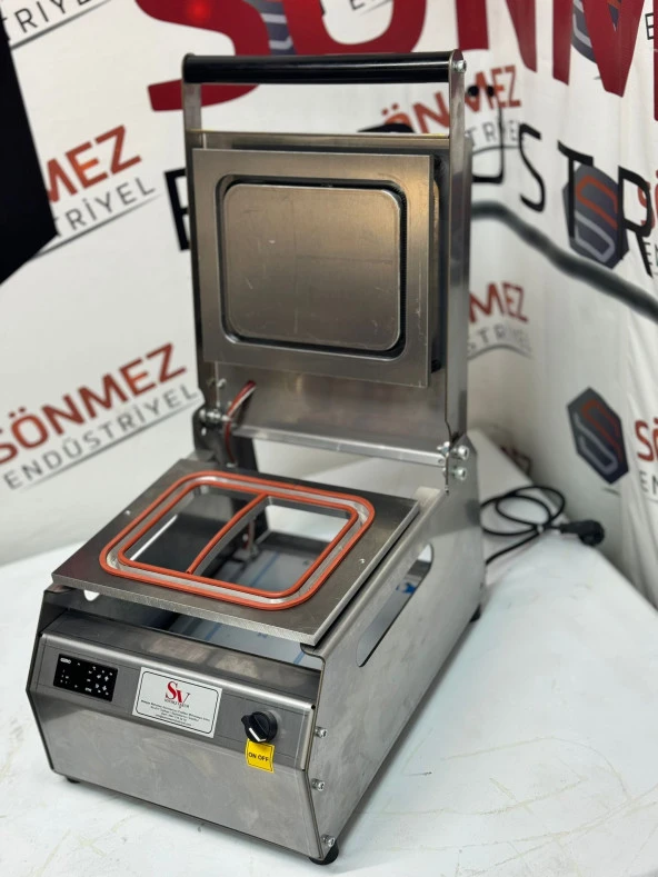 Sönmez Vakum 2 Bölmeli Paslanmaz Manuel Kase Kapatma Makinesi - 3