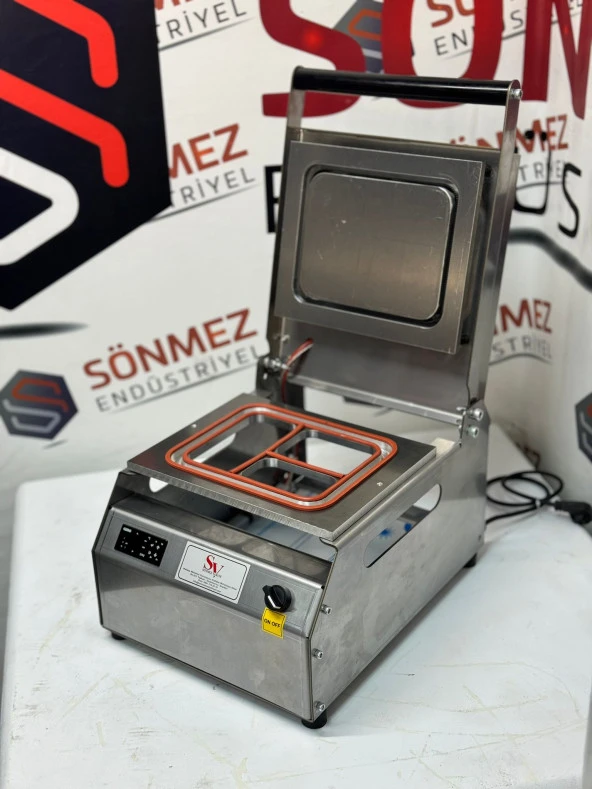 Sönmez Vakum 3 Bölmeli Paslanmaz Manuel Kase Kapatma Makinesi - 3