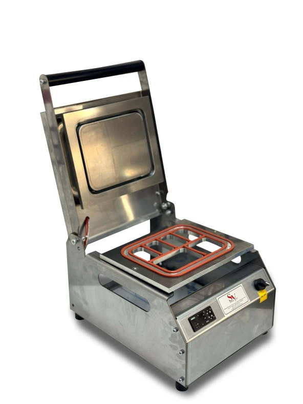 Sönmez Vakum 6 Bölmeli Paslanmaz Manuel Kase Kapatma Makinesi ürün görseli 1