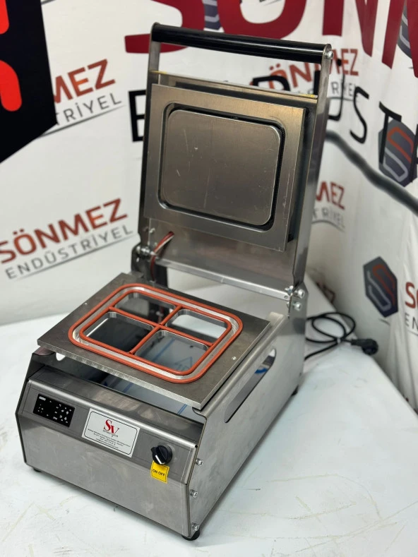 Sönmez Vakum 4 Bölmeli Paslanmaz Manuel Kase Kapatma Makinesi - 3