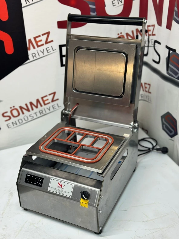 Sönmez Vakum 6 Bölmeli Paslanmaz Manuel Kase Kapatma Makinesi - Resim 3