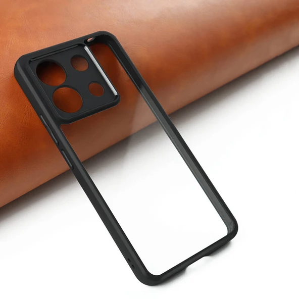 Xiaomi Redmi Note 13 Pro 5G Kılıf NEWRoll Çerçeveli Şeffaf Kapak - Resim 8