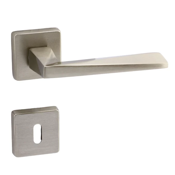 Vista Saten Oda Kapı Kolu Kare Rozetli Sürgülü ve Çelik Kapı Kulpu Uyumlu Sağ Sol Uygun Kolları - Resim 10