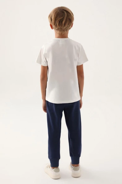 Us Polo Erkek Çocuk Krem Kısa Kol Pijama Takımı 17224 - Resim 3