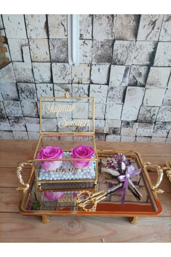 Lila Söz Tepsisi/nişan Tepsisi/damat Kahve Tepsisi/kız Isteme - 5