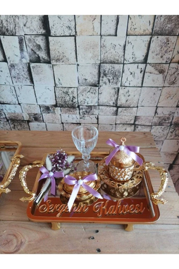 Lila Söz Tepsisi/nişan Tepsisi/damat Kahve Tepsisi/kız Isteme - 8