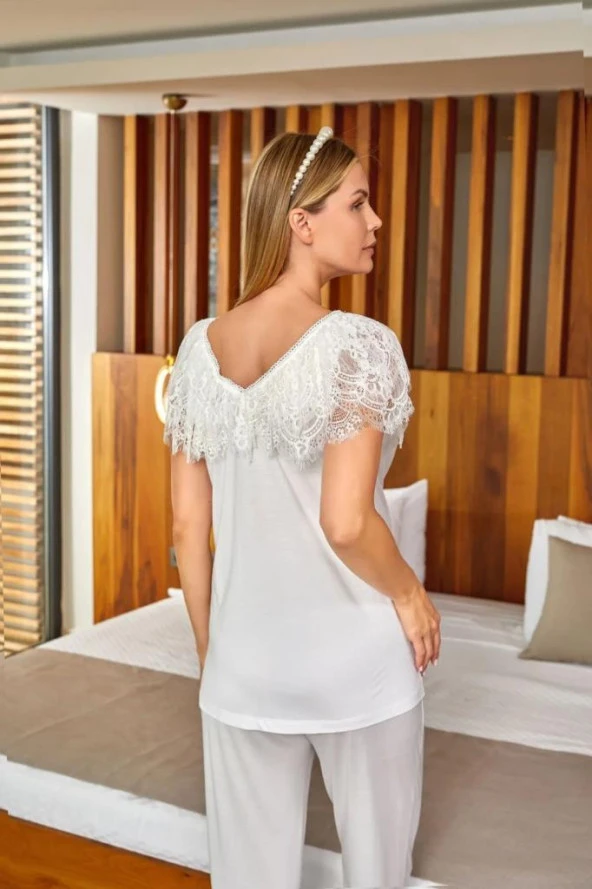 Cossy By Aqua 24650 Ekru Hamile Lohusa Pijama Tk - Resim 4