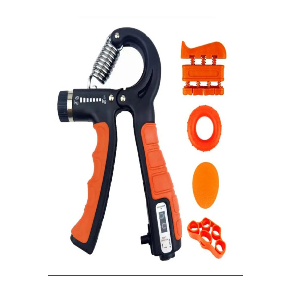 Clifton 5 Parça El Kol Bilek Parmak Egzersiz Güçlendirici Fitness Spor Aletleri Seti Takım (TURUNCU) - 3