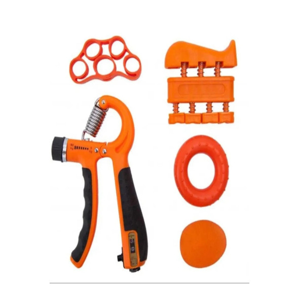 Clifton 5 Parça El Kol Bilek Parmak Egzersiz Güçlendirici Fitness Spor Aletleri Seti Takım (TURUNCU) - 4