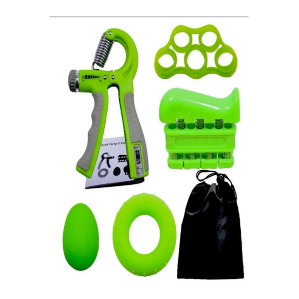 Clifton 5 Parça El Kol Bilek Parmak Egzersiz Güçlendirici Fitness Spor Aletleri Seti Takım (YEŞİL) - 4