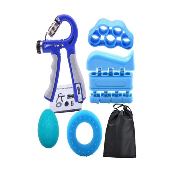 Clifton 5 Parça El Kol Bilek Parmak Egzersiz Güçlendirici Fitness Spor Aletleri Seti Takım (MAVİ) - 4