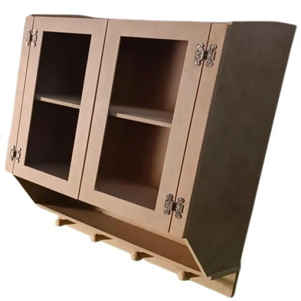 Hobi ADN MODEL 90350 Terek Dolap İki Kapaklı Kupalıklı Ahşap MDF HAM El Yapım - 3