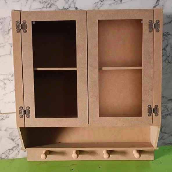 Hobi ADN MODEL 90350 Terek Dolap İki Kapaklı Kupalıklı Ahşap MDF HAM El Yapım - 7