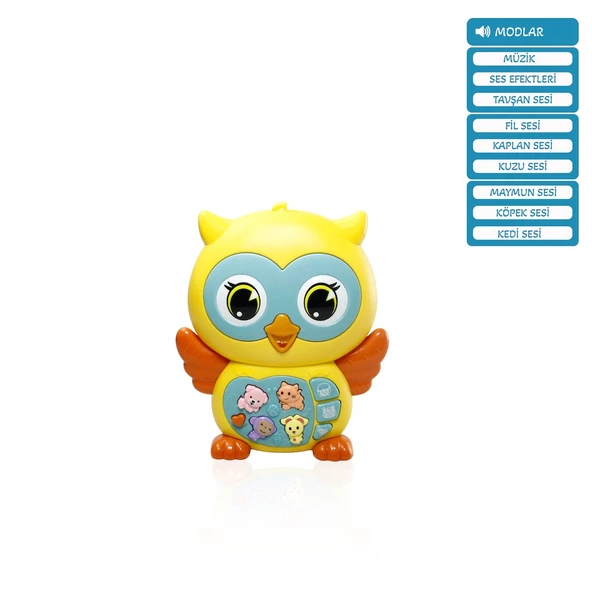 Bebeğinizin Eğlence ve Öğrenmesini Bir Araya Getiren Baykuş Temalı Işıklı ve Müzikli Piyano - 2