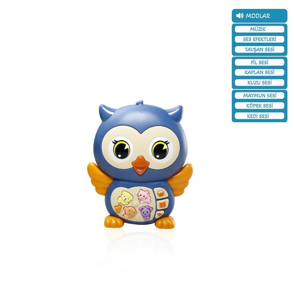 Bebeğinizin Eğlence ve Öğrenmesini Bir Araya Getiren Baykuş Temalı Işıklı ve Müzikli Piyano