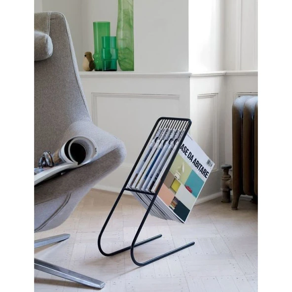 Metal Dergilik Plaklık Metal Ayaklı Kitaplık