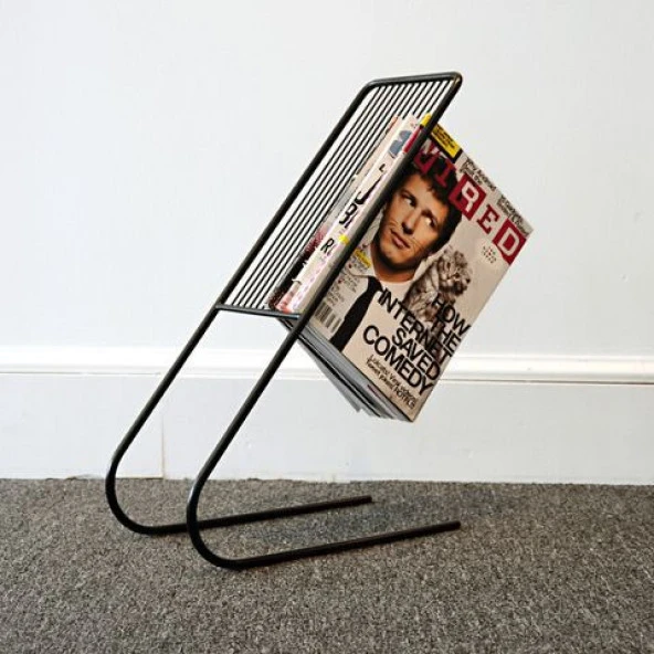 Metal Dergilik Plaklık Metal Ayaklı Kitaplık - 2