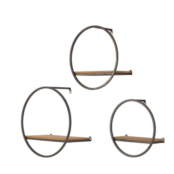 Ahşaplı Kitaplık Yuvarlak Tasarım 3'lü Kitaplık - 2