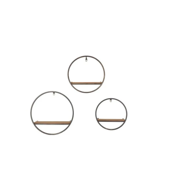 Ahşaplı Kitaplık Yuvarlak Tasarım 3'lü Kitaplık - 5