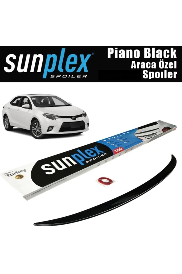 Sunplex Toyota Corolla Bagaj Üstü Spoiler 2013-2018 Piano Black Uyumlu