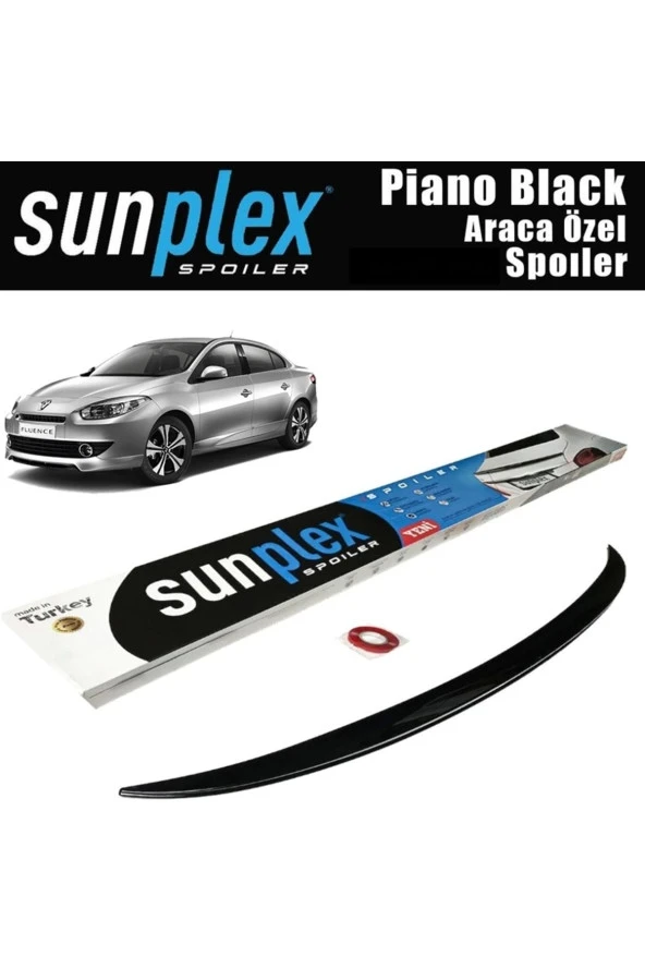 Sunplex Renault Fluence Uyumlu  Bagaj Üstü Spoiler Piano Black A+ Kalite