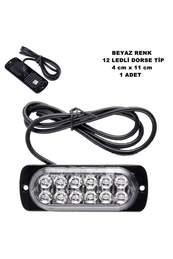 Friemats Off Road Led Lamba Beyaz Renk Dorse Tip 12 Led 4 X 11 Cm 1 Adet -