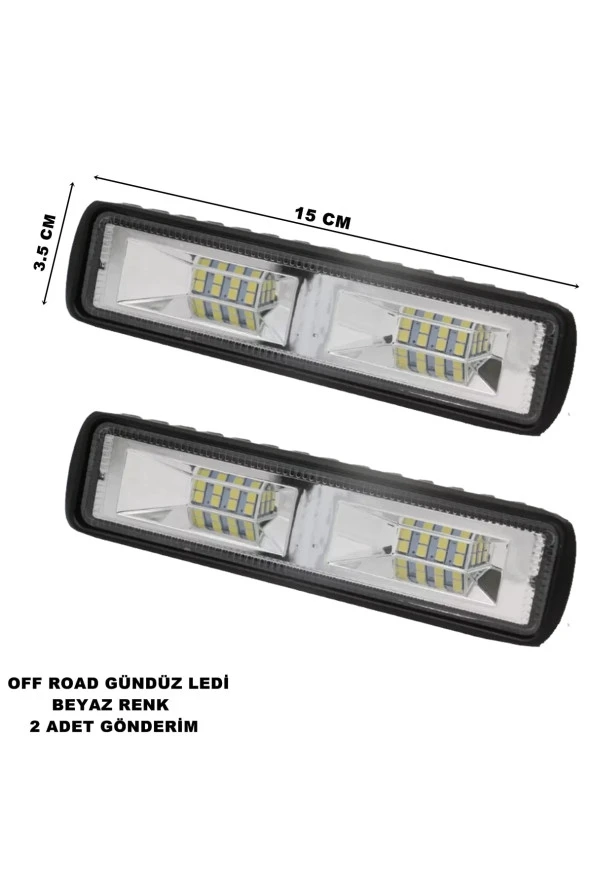 Friemats Off Road Led Lamba 60 Watt 16 Led Tek Sıra 15 Cm X 3.5 Cm Beyaz Led 2 Adet -