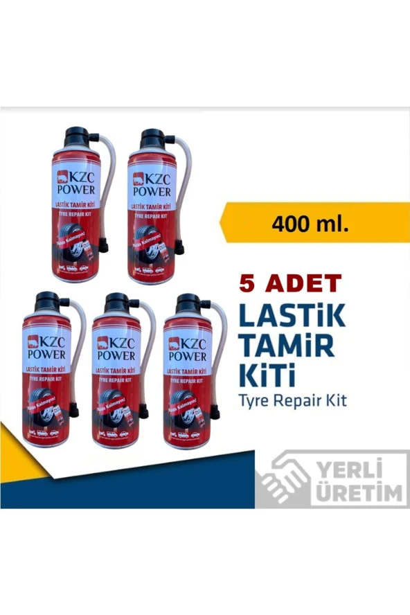 Kzc Araç Lastik Tamir Bakım Spreyi 400 Ml Power - 5 Adet Gönderim