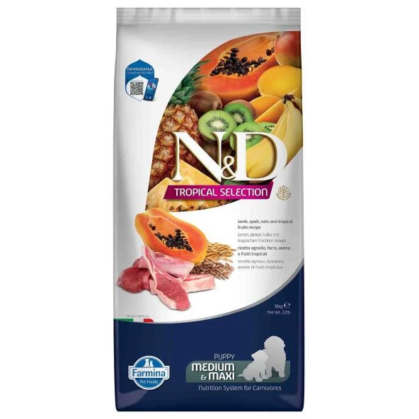 N&D Tropical Selection Kuzu Etli Orta ve Büyük Irk Yavru Köpek Maması 10kg