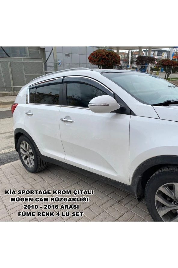 Caraks Kia Sportage Krom Çıtalı Mügen Cam Rüzgarlığı Nikelajlı Mügen Rüzgarlık 2010-2016 Arası 4 Lü -