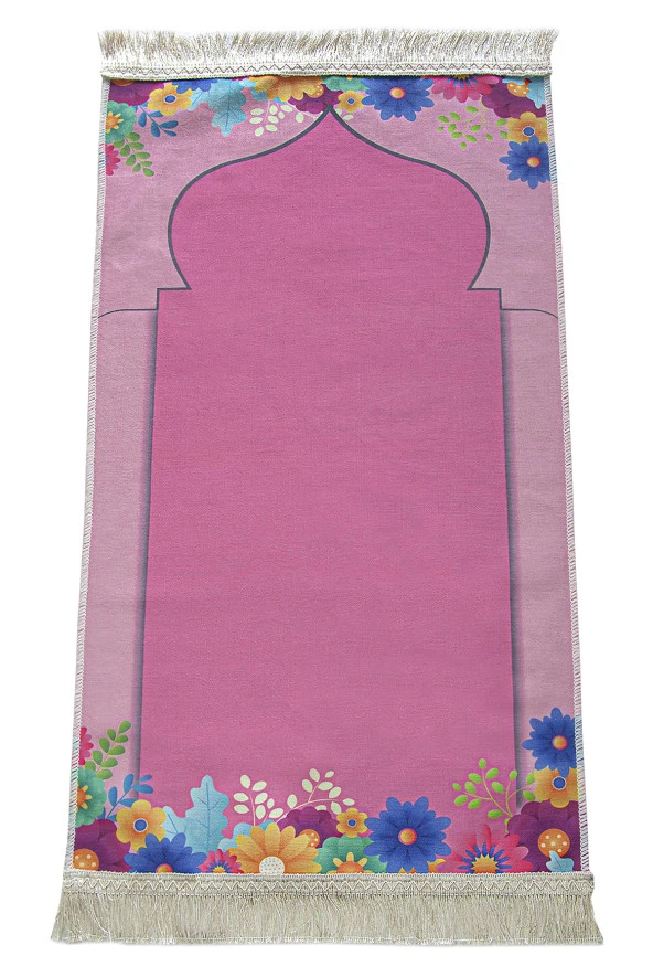 Arapça Namaza İlk Adım Seccadesi - Kumbaralı Kızımın Çocuk Seccadesi - Tesbih Hediyeli - Resim 6