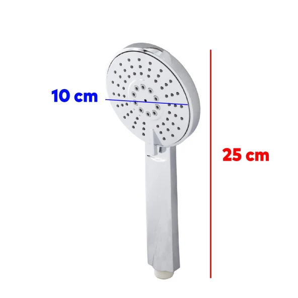 Lüks Duş Başlığı Banyo Fişkiyesi Seti Dikdörtgen Fiskiye Telefon Fonksiyonlu Başlık Metal Hortum - Resim 2