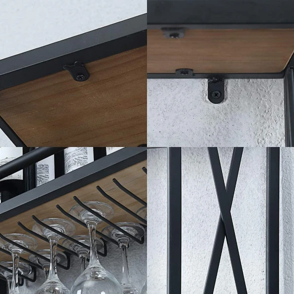 Mutfak Rafı Mutfak Duvar Rafı Bardaklık Kadehlik - 5