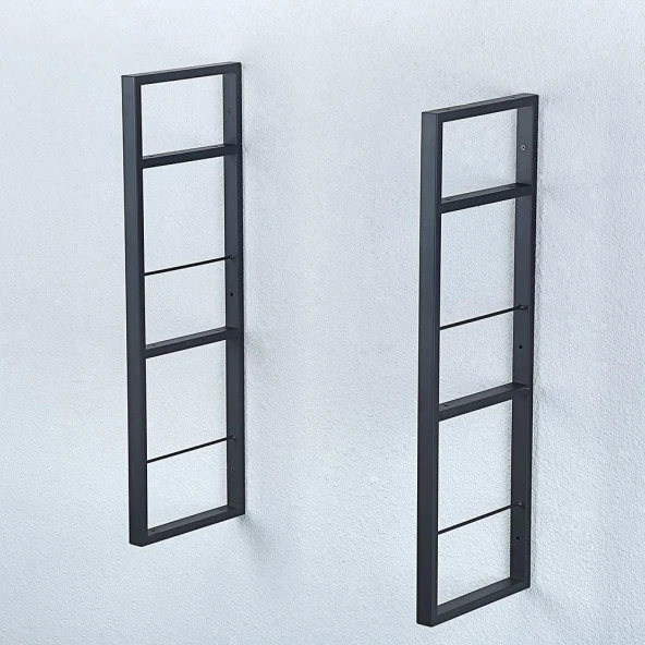 Metal Kitaplık Raf Tasarım Metal Dekor Raf Duvar Rafı - 2