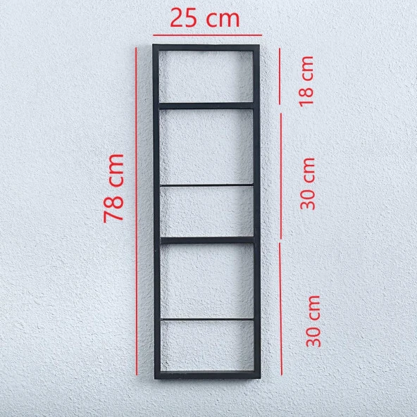 Metal Kitaplık Raf Tasarım Metal Dekor Raf Duvar Rafı - 4
