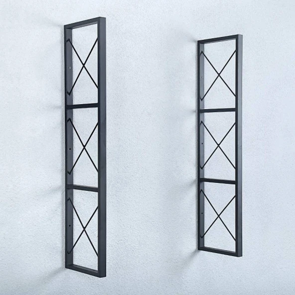 Siyah Metal Raf Duvara Monte Raf Tutucu Dekoratif Raf - 2