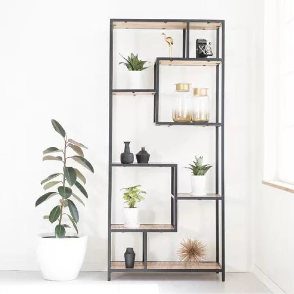 Raflı Kitaplık Büyük Kütüphane Modeli 7 Raflı Kitaplık