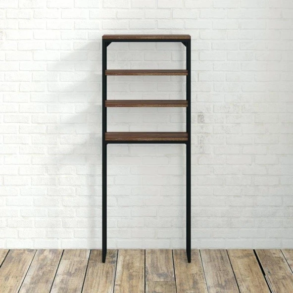 Klozet Üstü Raf Ahşap Banyo Dolabı Metal Ayaklı Organizer - 2