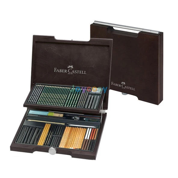 Faber-Castell 112971 - Pitt Monokrom Ahşap Bavul, 86 Parça