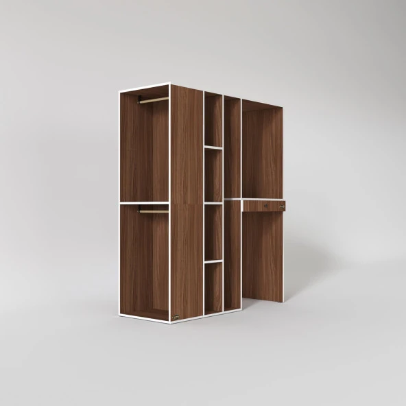 Kenzlife çamaşır-kurutma makinesi dolabı ve giysi dolabı çekmeceli attar sol cvz 187*160*60  banyo - Resim 3