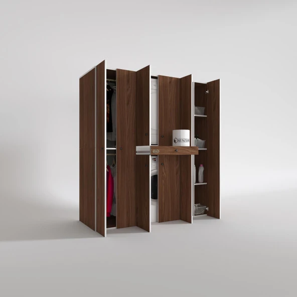 Kenzlife çamaşır-kurutma makinesi dolabı ve giysi dolabı çekmeceli ebuzer sağ raf cvz 187*170*120  banyo - Resim 2